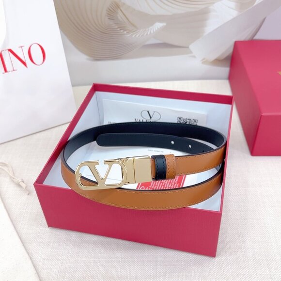 Classic Valentino VLogo Signature Belt Brown Black - Picture 6 of 7